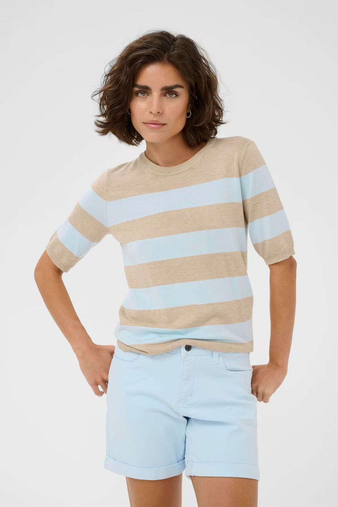 KALIZZA PULLOVER "FEATHER MEL/LIGHT BLUE STRIPE"