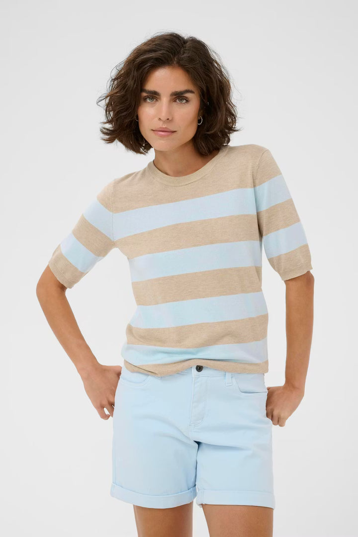 KALIZZA PULLOVER "FEATHER MEL/LIGHT BLUE STRIPE"