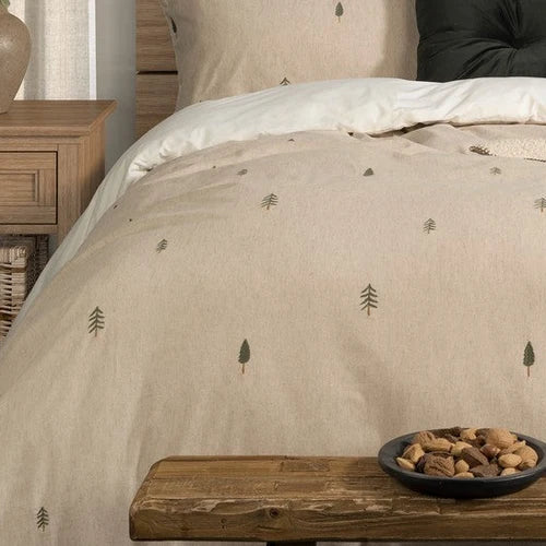 PAPOU DUVET COVER WITH FIR TREES - KING + 2 PILLOW SHAMS
