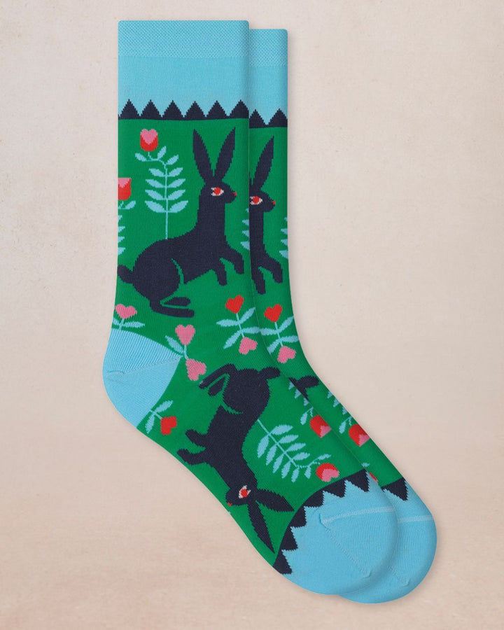 COTTON RABBIT SOCKS "GREEN"