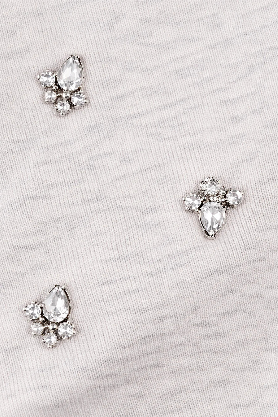 BLUE THREAD RACER BACK EMBELLISHED TANK TOP "LIGHT GREY MIX"