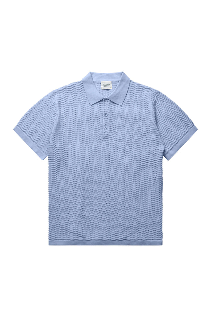 WAVE KNIT POLO "RAIN WASHED"