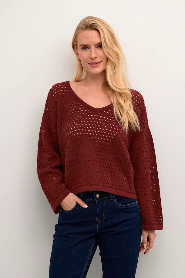 CRWILOW KNIT PULLOVER - RUM RAISIN