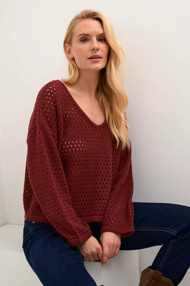 CRWILOW KNIT PULLOVER - RUM RAISIN