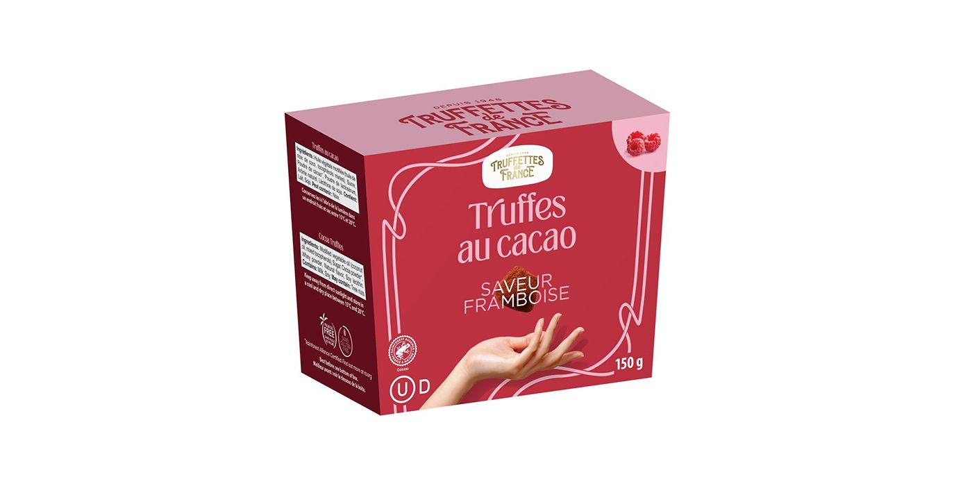 TRUFETTES DE FRANCE RASPBERRY FLAVOUR CHOCOLATE TRUFFLES 150g