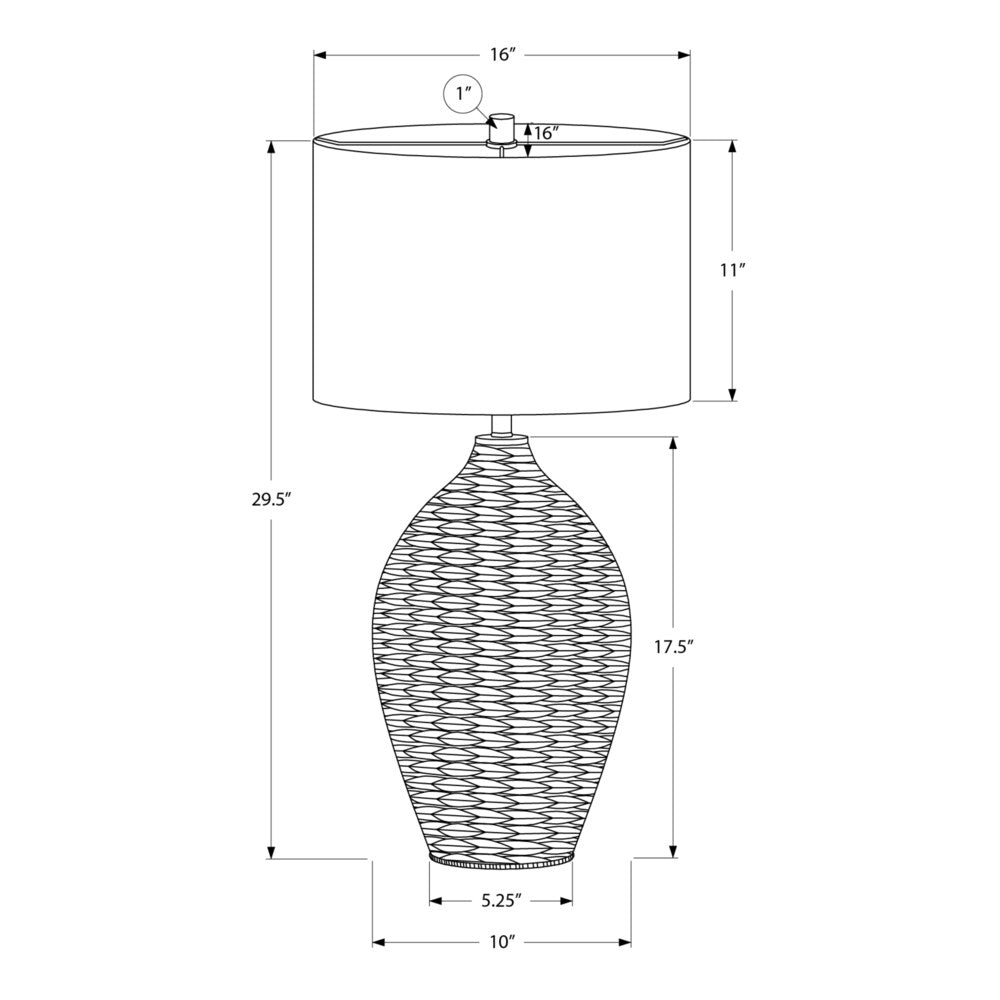 NATURAL RATTAN TABLE LAMP 30&
