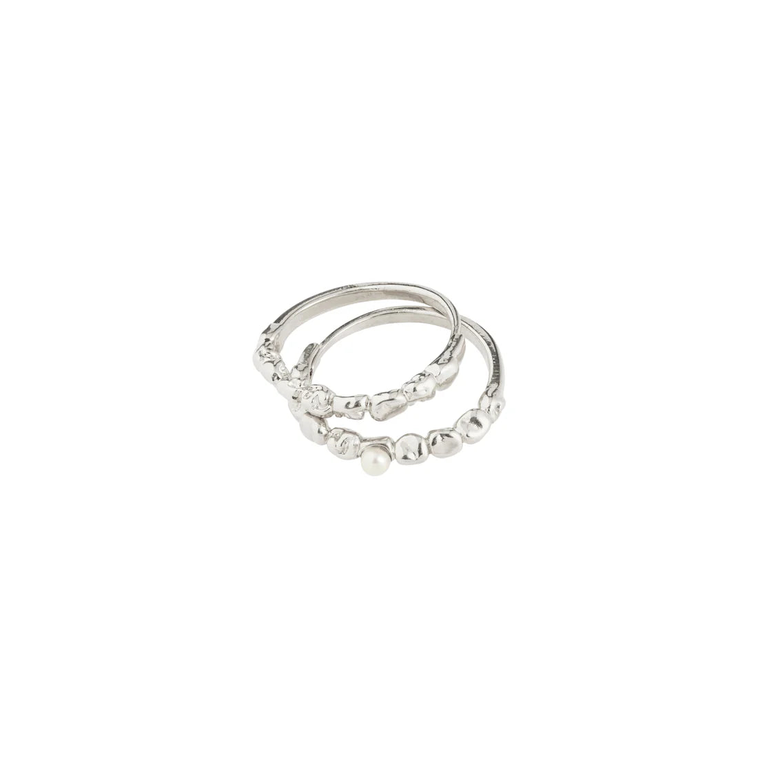 SHIFT RECYCLED PEARL 2-IN-1 RINGS "SILVER-PLATED"