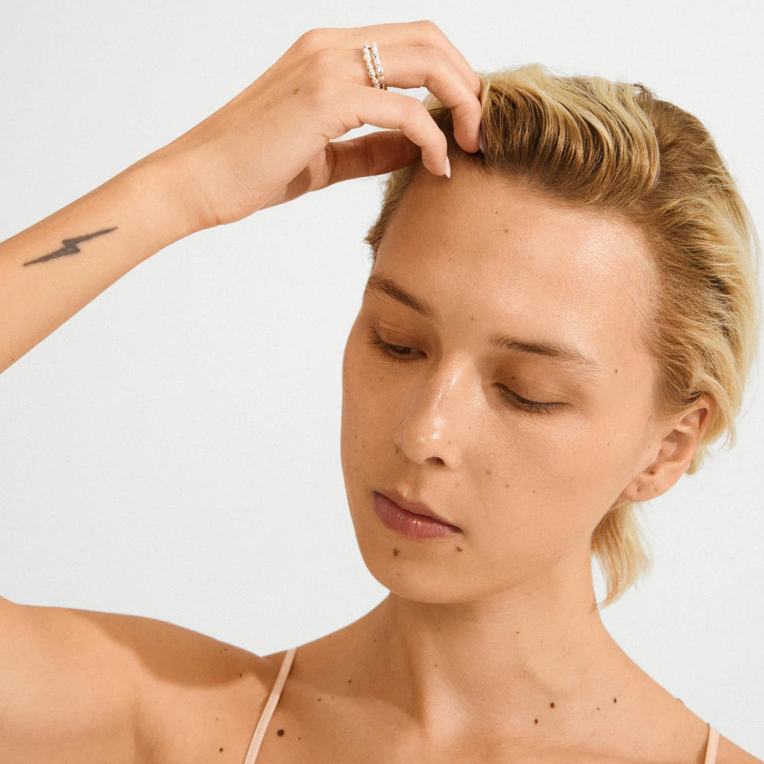 SHIFT RECYCLED PEARL 2-IN-1 RINGS "SILVER-PLATED"