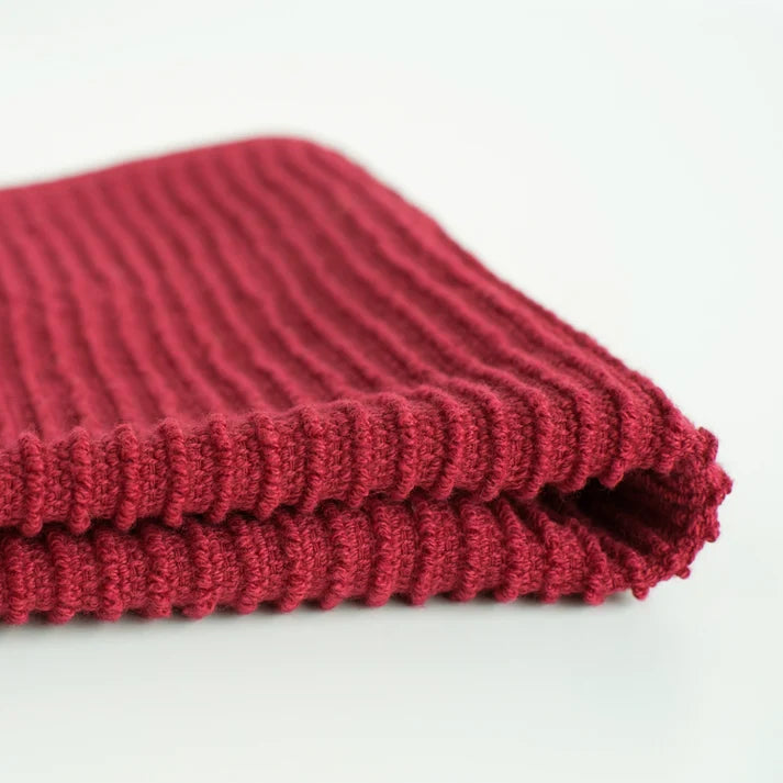 RIPPLE CARMINE RED DISHCLOTHS - SET OF 2