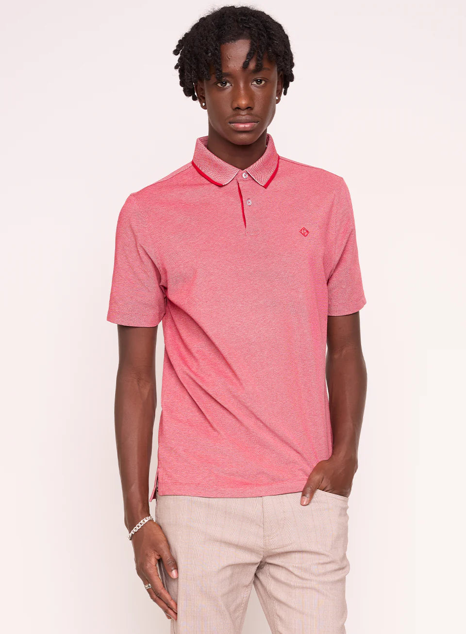 GREG TWO-TONE PIQUE POLO