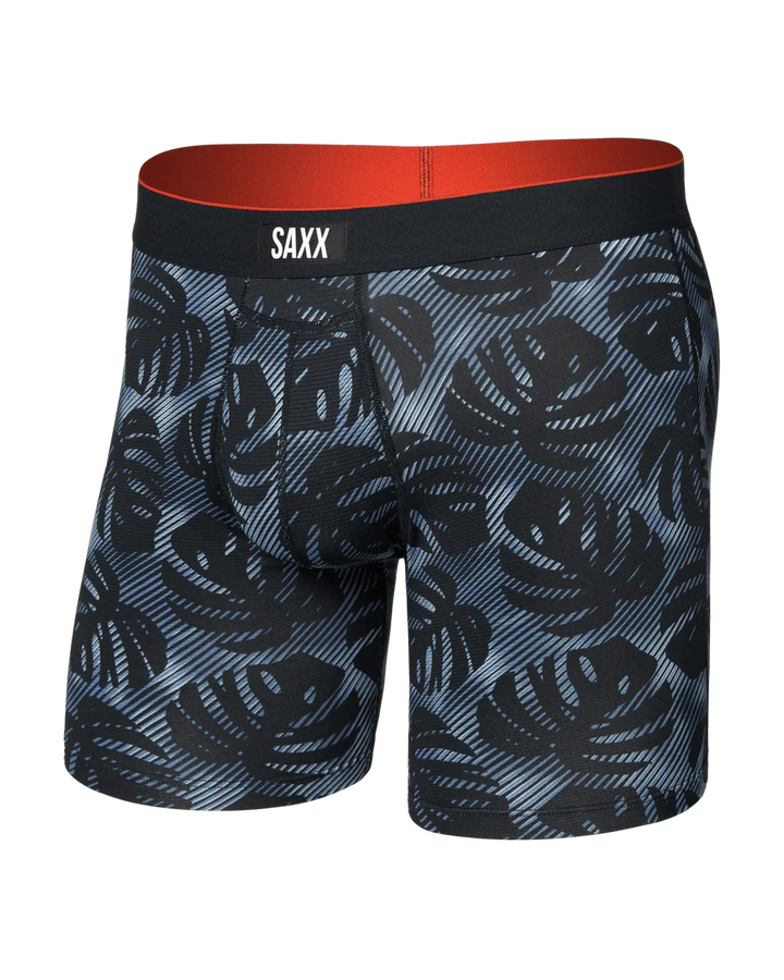 MULTI-SPORT MESH BOXER BRIEF 6" "REM TROPIC-BLACK"