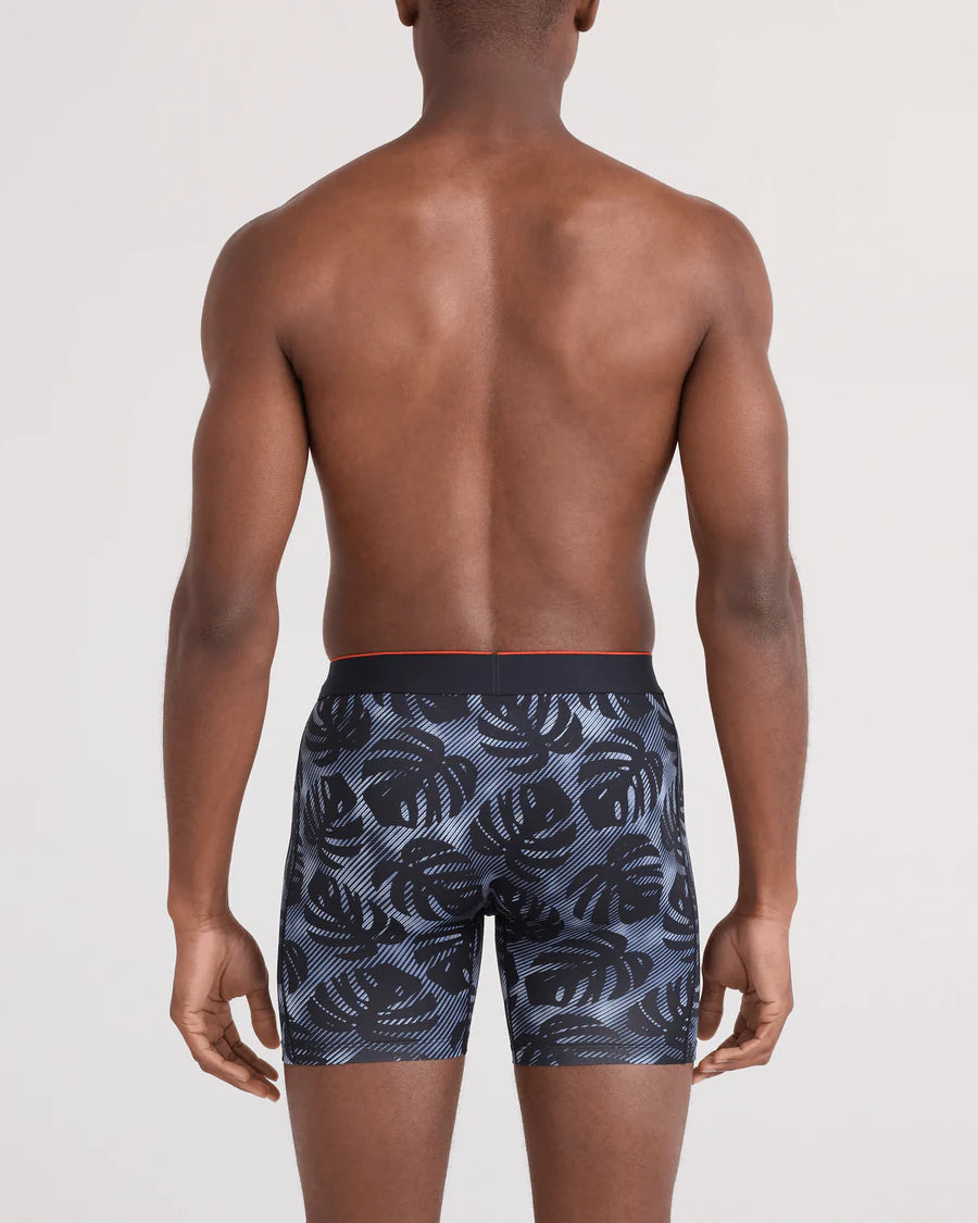 MULTI-SPORT MESH BOXER BRIEF 6" "REM TROPIC-BLACK"