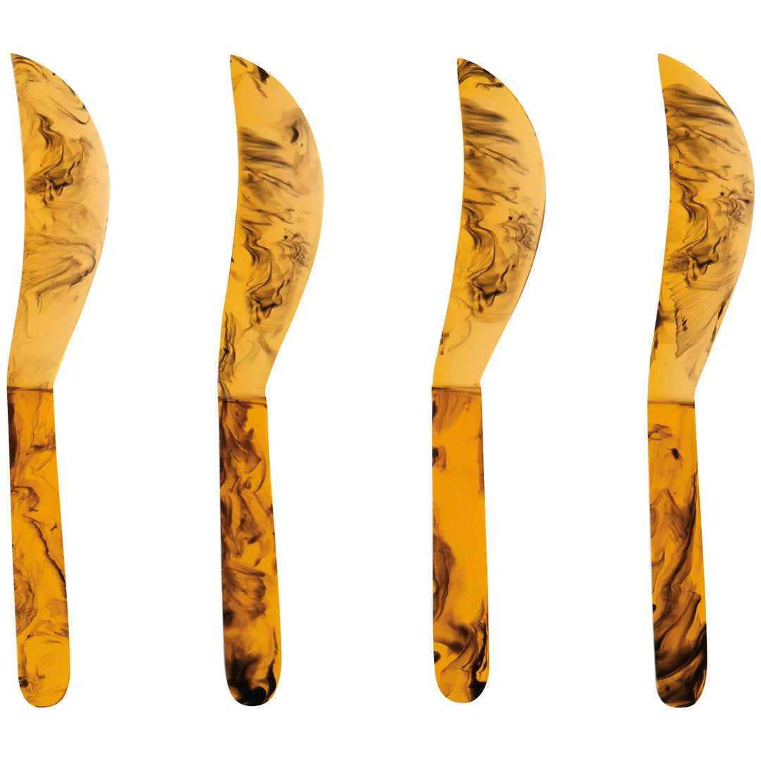 TORTOISE SHELL RESIN SPREADER - SET OF 4