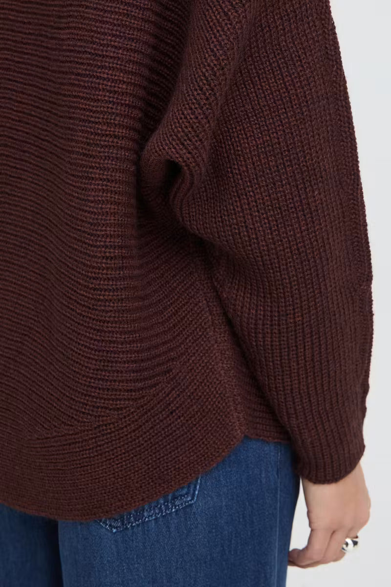 FRERETTA PULLOVER "RUM RAISIN MELANGE"