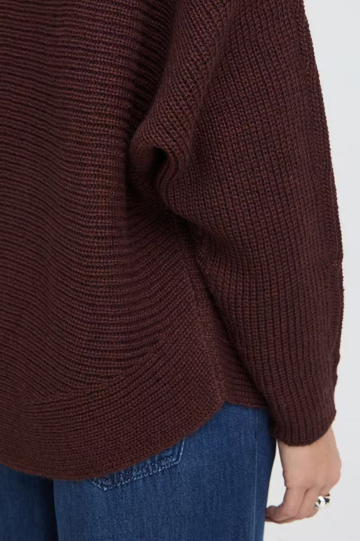FRERETTA PULLOVER "RUM RAISIN MELANGE"