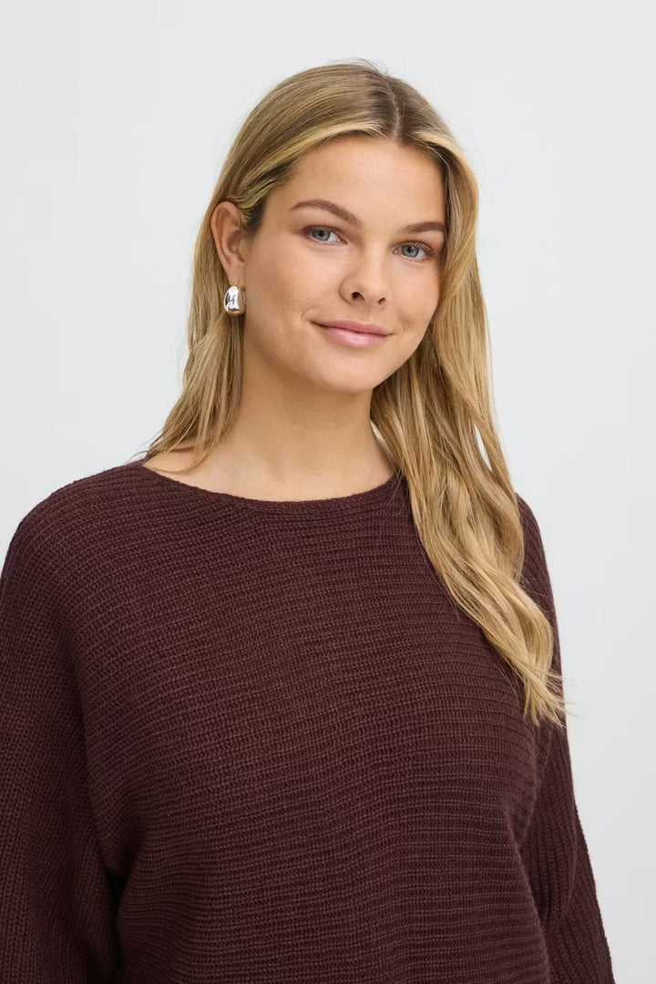 FRERETTA PULLOVER "RUM RAISIN MELANGE"
