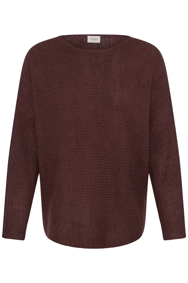 FRERETTA PULLOVER "RUM RAISIN MELANGE"
