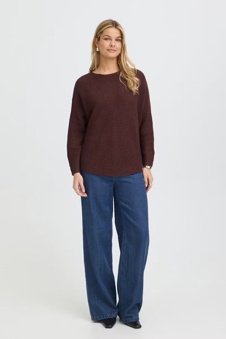 FRERETTA PULLOVER "RUM RAISIN MELANGE"