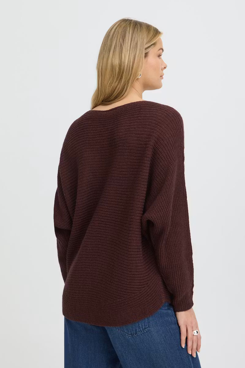 FRERETTA PULLOVER "RUM RAISIN MELANGE"