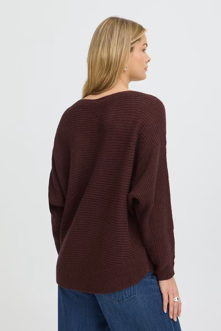 FRERETTA PULLOVER "RUM RAISIN MELANGE"