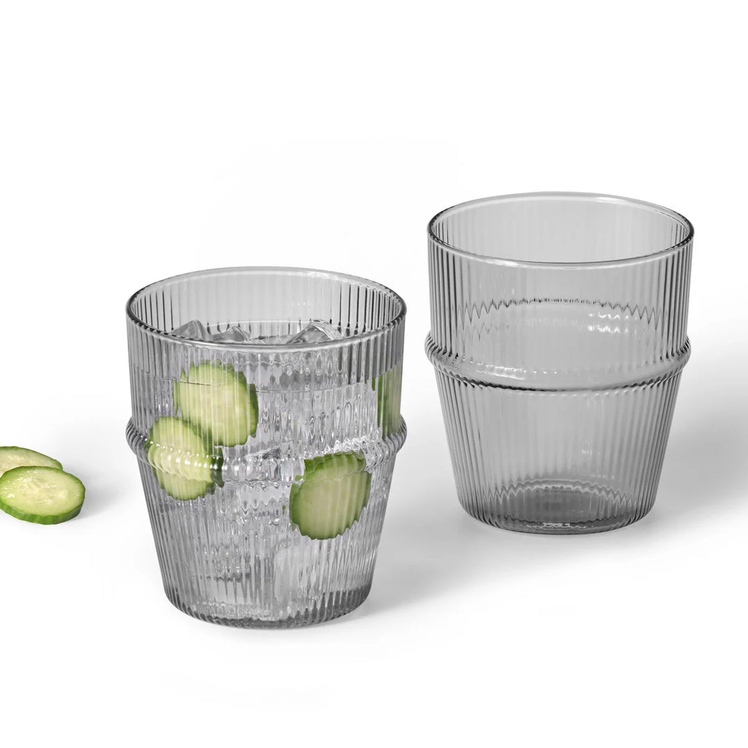 RICARDO BLACK SMOKED GLASSES - SET OF 2