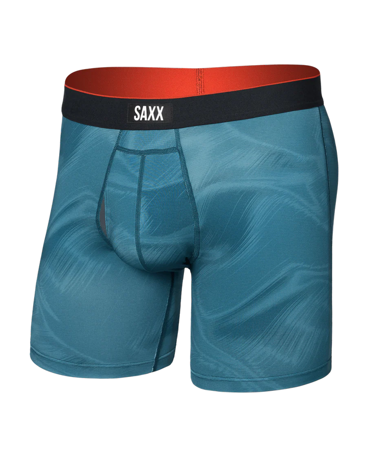 MULTI-SPORT MESH BOXER BRIEF 6" "PLATINUM CAMO-RICH TEAL"