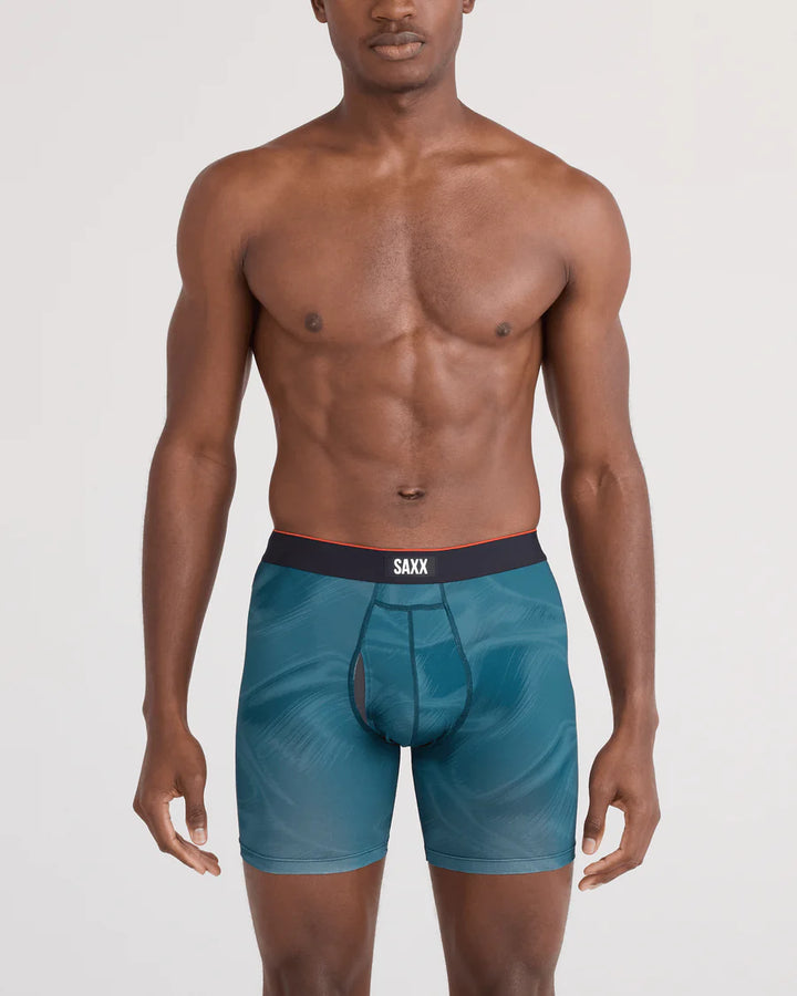 MULTI-SPORT MESH BOXER BRIEF 6" "PLATINUM CAMO-RICH TEAL"