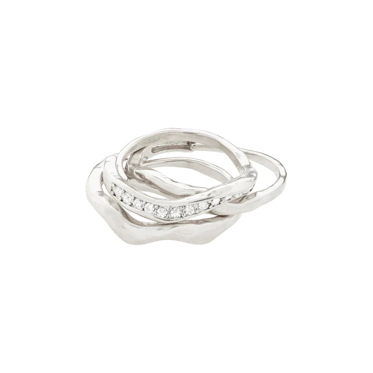 TRUE RECYCLED RING 3-IN-1 SET SILVER-PLATED