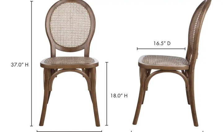 RIVALTO DINING CHAIR - SET OF 2 "BROWN"