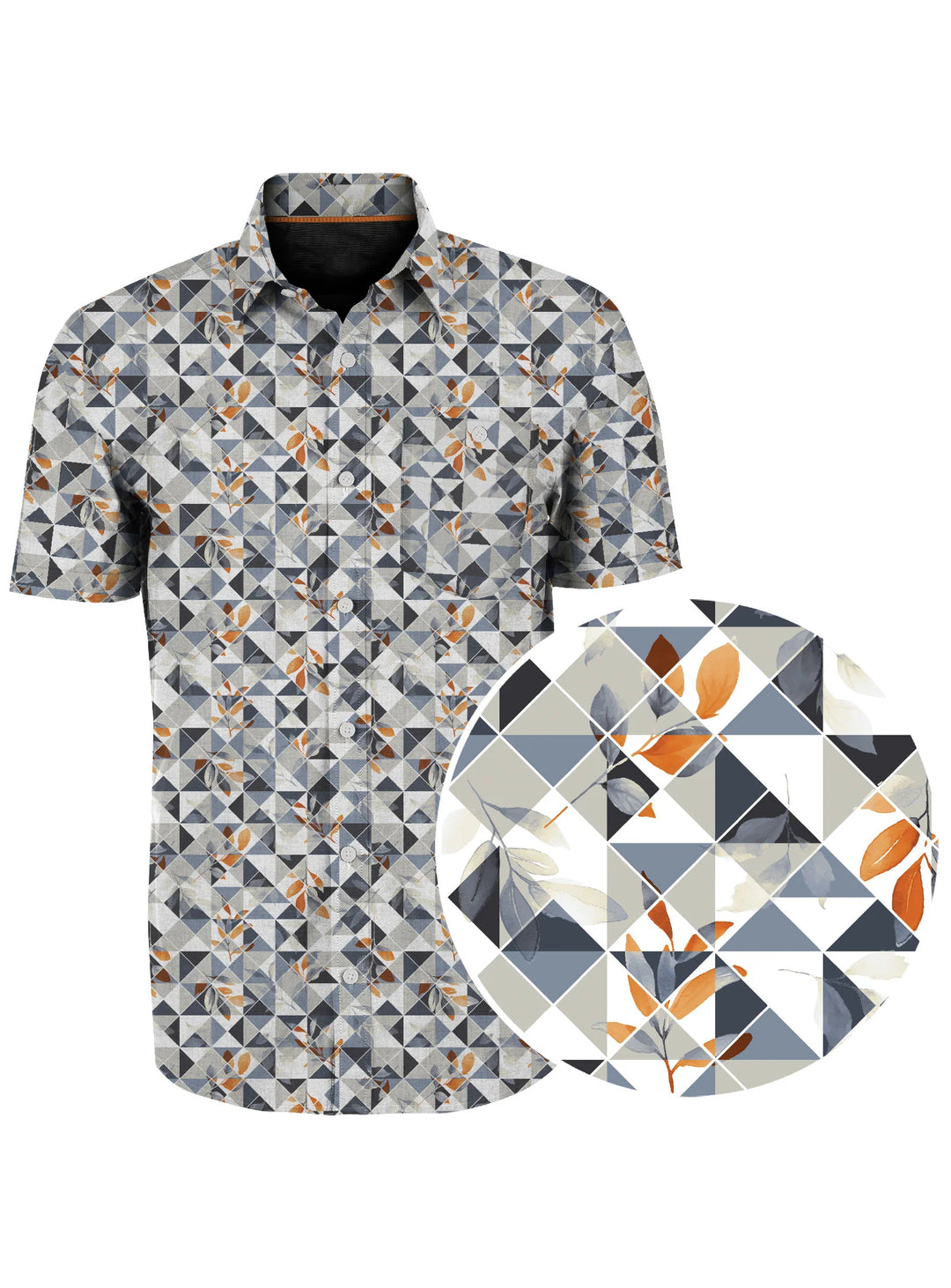 ROMAN - STRETCH DRY EDITION PRINTED SHIRT "DENIM"