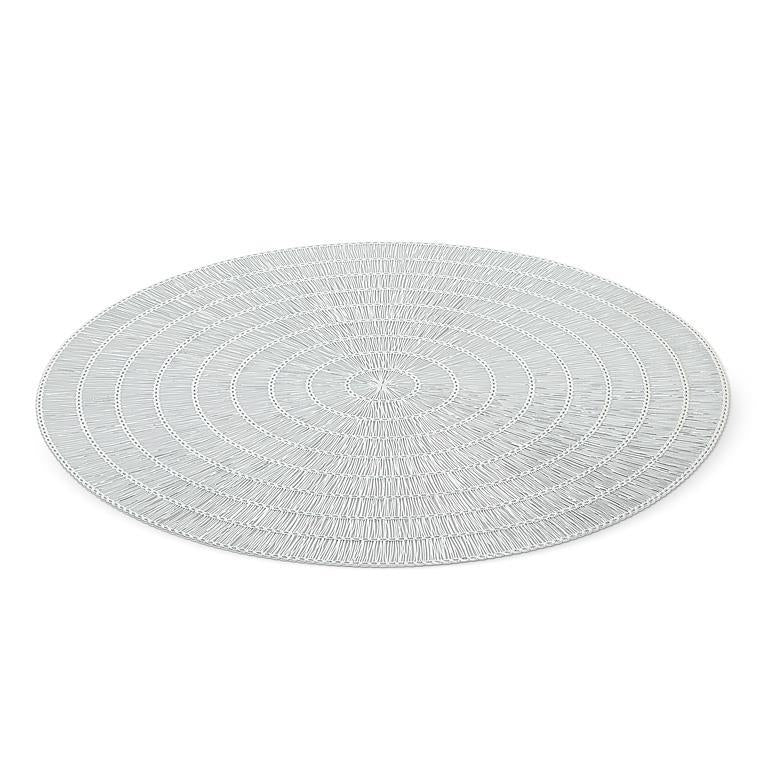 ROUND BASKETWEAVE PLACEMAT - SILVER 15''D