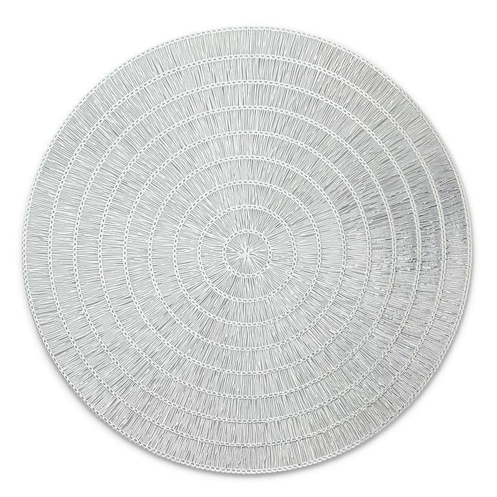 ROUND BASKETWEAVE PLACEMAT - SILVER 15''D