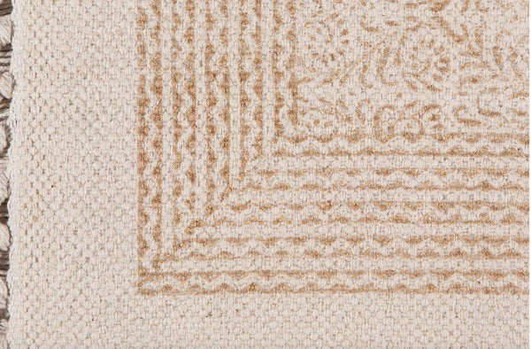 GILT BLOCK PRINT RUG 4X6'