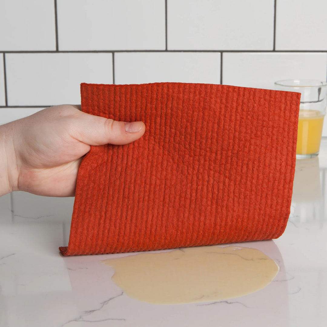 RUST AND SKY BLUE SWEDISH DISHCLOTHS - SET OF 2