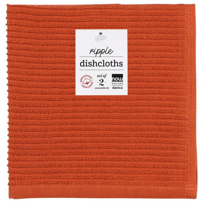 RUST RIPPLE DISHCLOTHS - SET OF 2