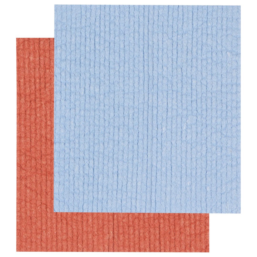 RUST AND SKY BLUE SWEDISH DISHCLOTHS - SET OF 2