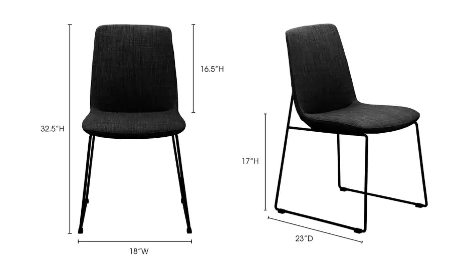 RUTH DINING CHAIR BLACK - SET OF TWO