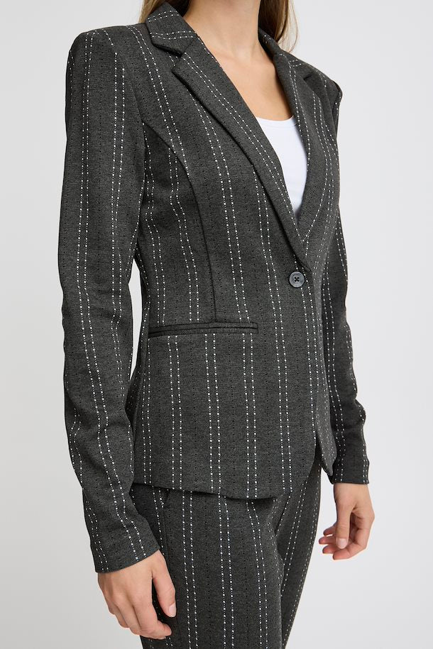 IHRUTI BLAZER "DARK GREY MELANGE STRIPE"