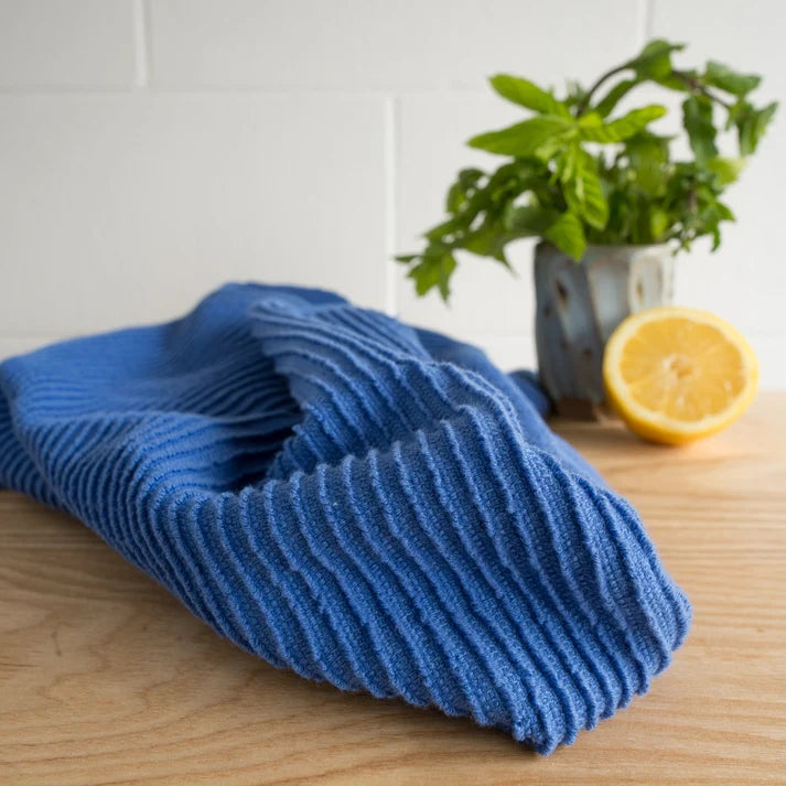 ROYAL BLUE RIPPLE DISHTOWEL