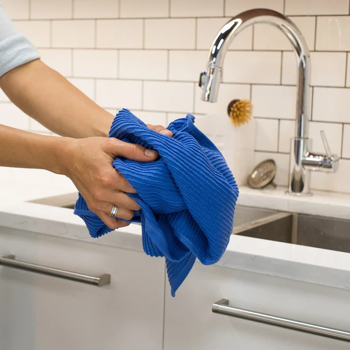 ROYAL BLUE RIPPLE DISHTOWEL