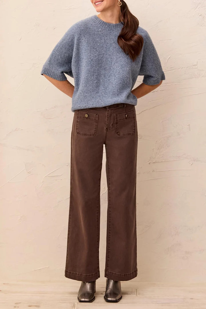 SOPHIA CURVY SUPER STRAIGHT ANKLE DENIM "SADDLEBROWN"