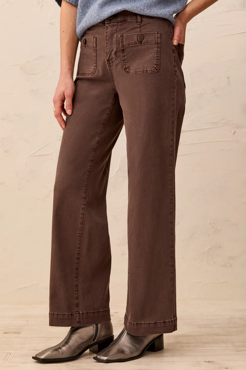 SOPHIA CURVY SUPER STRAIGHT ANKLE DENIM "SADDLEBROWN"