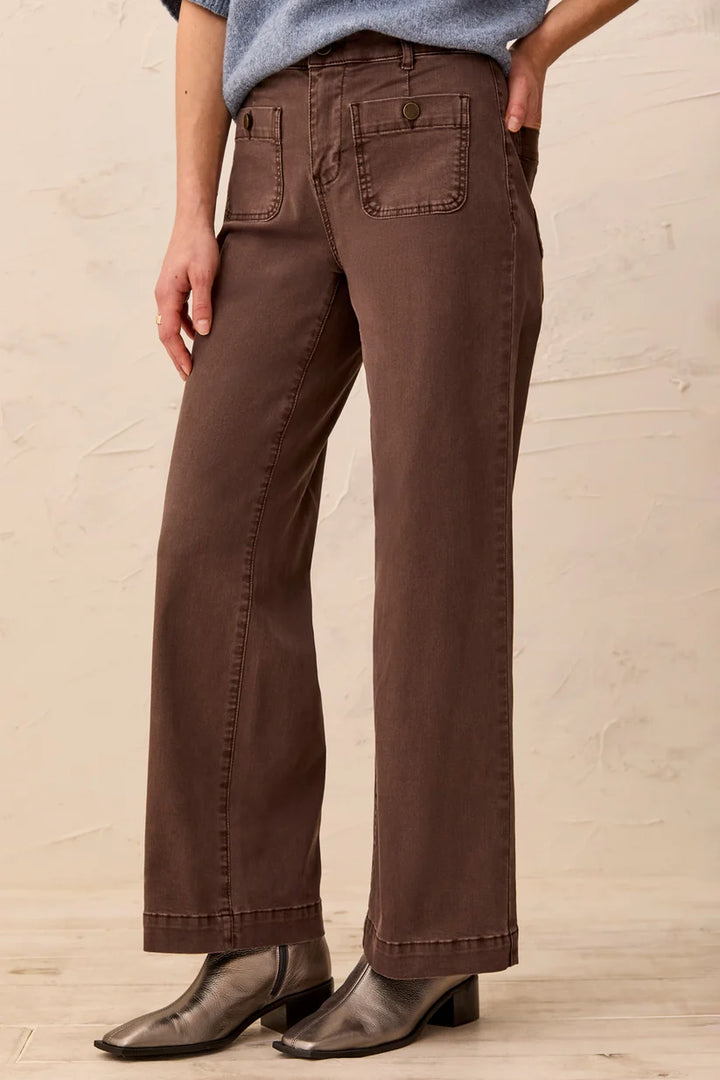 SOPHIA CURVY SUPER STRAIGHT ANKLE DENIM "SADDLEBROWN"