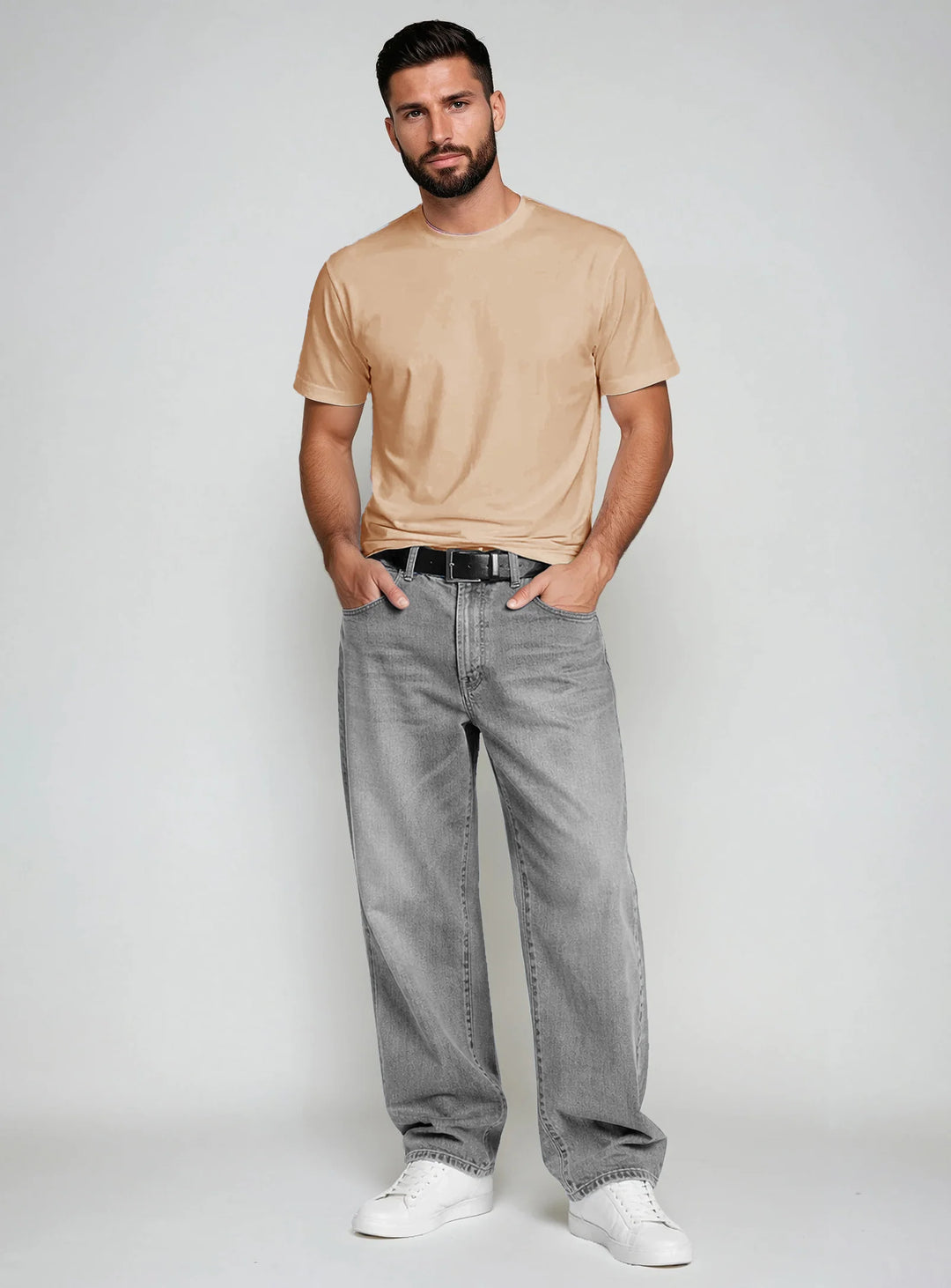 KIX - ESSENTIAL COTTON CREWNECK T-SHIRT "SAFARI"