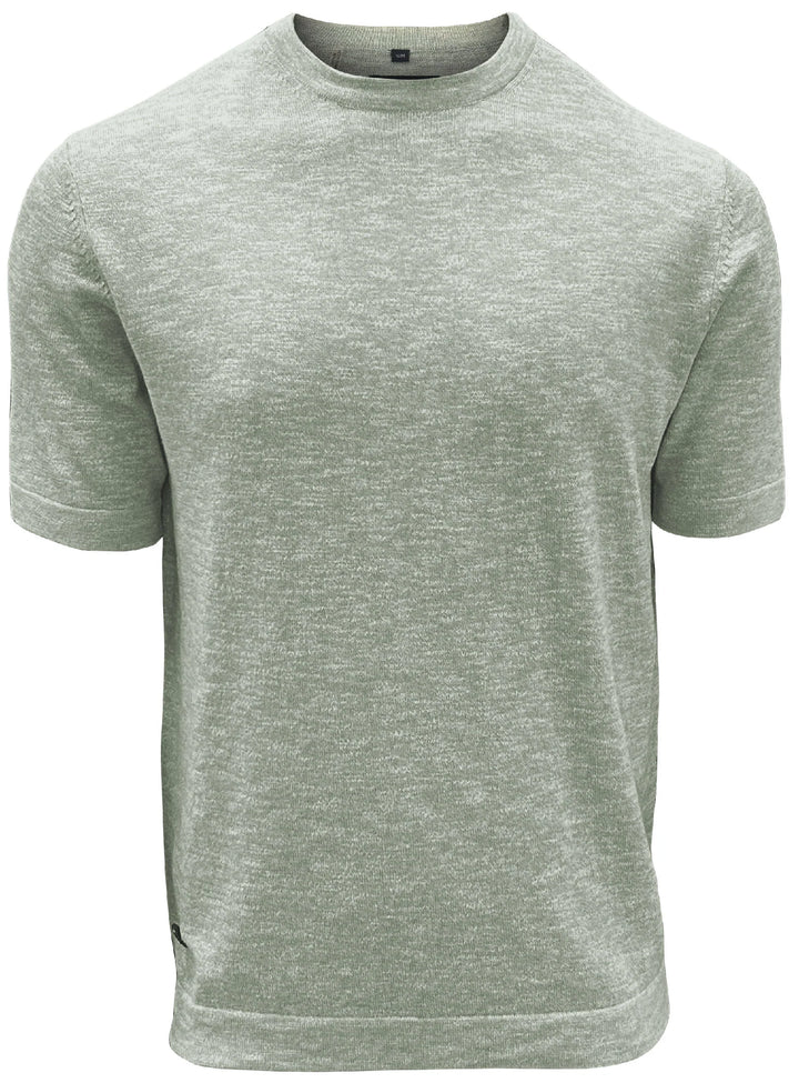 MASON - SEMI-FIT COTTON-LINEN SLUB CREWNECK SHIRT "SAGE"