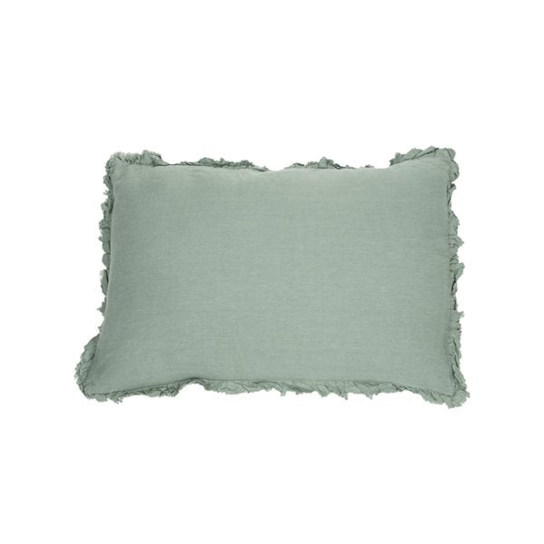 SAGE GREEN LINEN DECORATIVE PILLOW 16X24