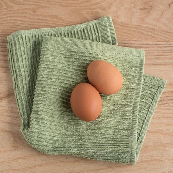 SAGE GREEN RIPPLE DISHCLOTHS - SET OF TWO