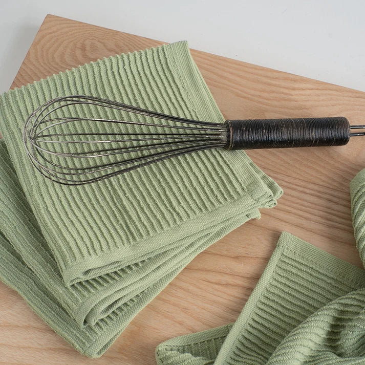 SAGE GREEN RIPPLE DISHCLOTHS - SET OF TWO