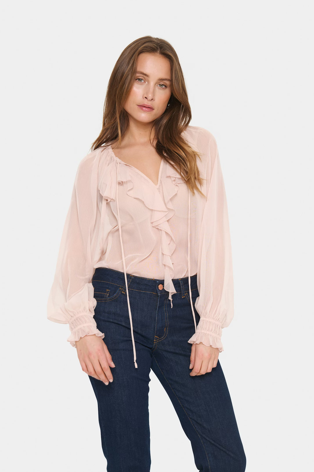 SAINT TROPEZ LAZIESZ BLOUSE - SEPIA ROSE