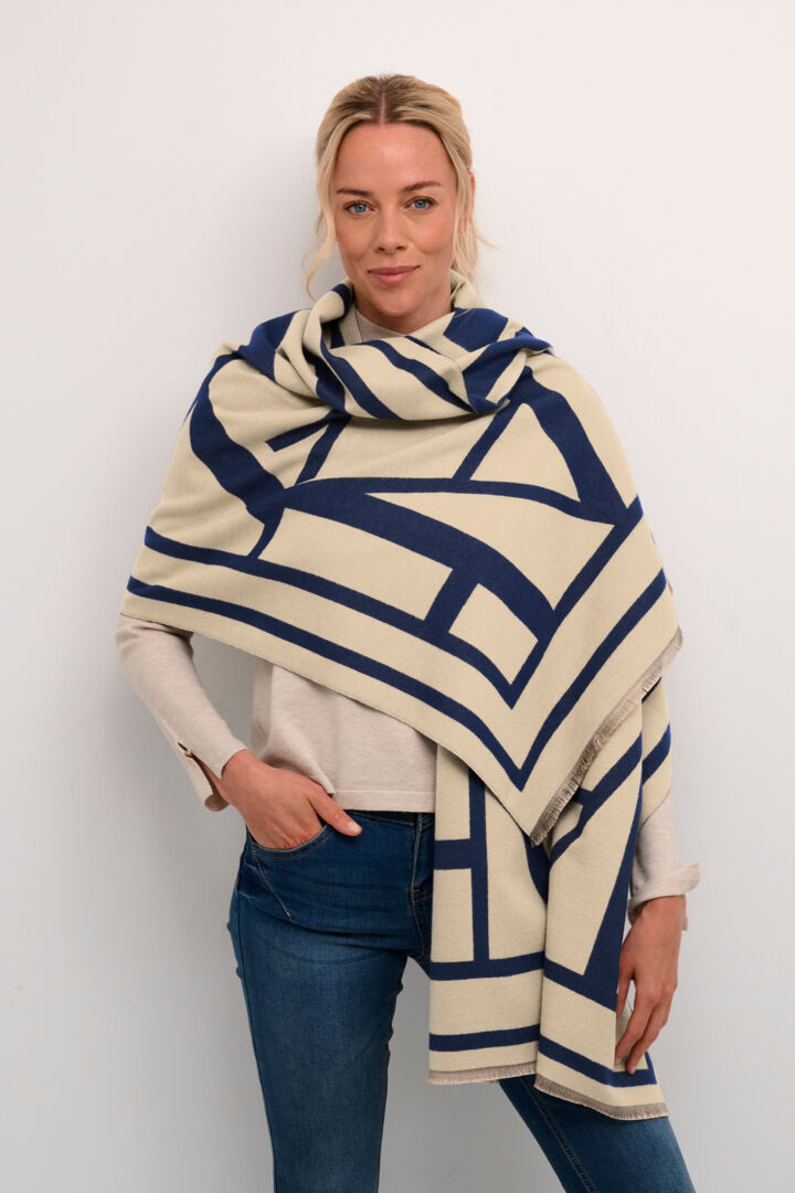 CRSINNA SCARF - BLUE GRAPHIC